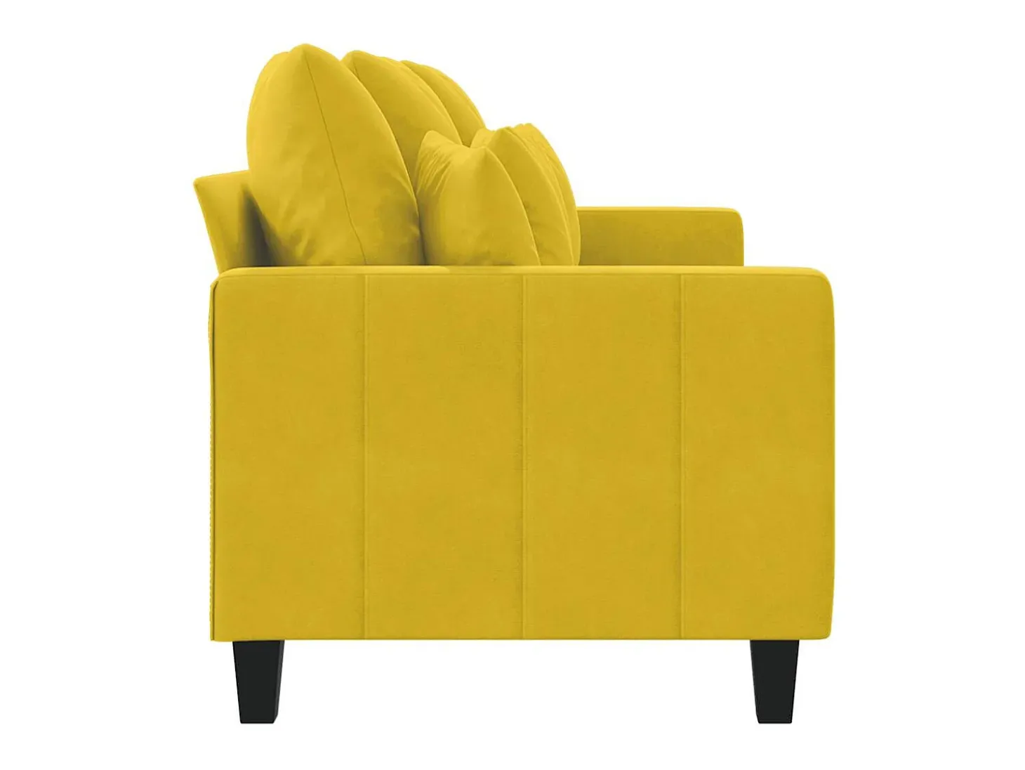 Sofá de 3 lugares 180 cm veludo amarelo