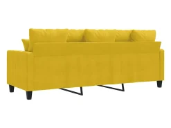 Sofá de 3 lugares 180 cm veludo amarelo
