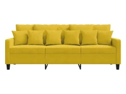 Sofá de 3 lugares 180 cm veludo amarelo