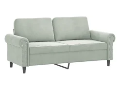 Sofá de 2 lugares 140 cm veludo cinza-claro PT161064