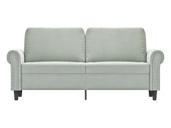 Sofá de 2 lugares 140 cm veludo cinza-claro PT161064