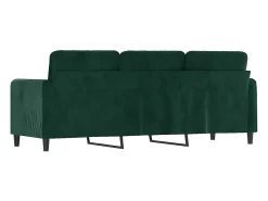 Sofá de 3 lugares 180 cm veludo verde-escuro