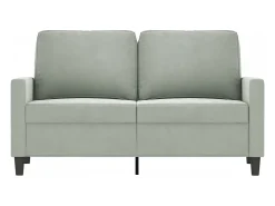 Sofá de 2 lugares 120 cm veludo cinzento-claro PT722367