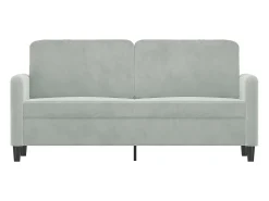 Sofá de 2 lugares 140 cm veludo cinza-claro PT671668