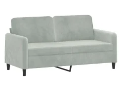 Sofá de 2 lugares 140 cm veludo cinza-claro PT671668