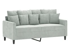 Sofá de 2 lugares 140 cm veludo cinza-claro PT684920