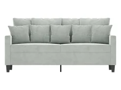 Sofá de 2 lugares 140 cm veludo cinza-claro PT684920