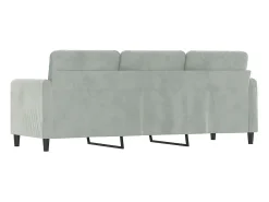Sofá de 3 lugares 180 cm veludo cinzento-claro PT128424