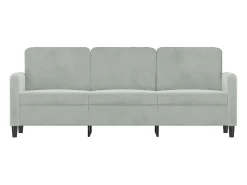 Sofá de 3 lugares 180 cm veludo cinzento-claro PT128424