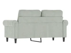 Sofá de 2 lugares 120 cm veludo cinzento-claro PT281313