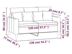 Sofá de 2 lugares 120 cm veludo verde-escuro