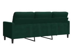Sofá de 3 lugares 180 cm veludo verde-escuro
