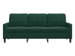 Sofá de 3 lugares 180 cm veludo verde-escuro