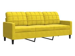 Sofá de 3 lugares 180 cm veludo amarelo PT755402