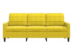 Sofá de 3 lugares 180 cm veludo amarelo PT755402
