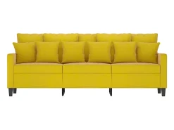 Sofá de 3 lugares 180 cm veludo amarelo PT893643