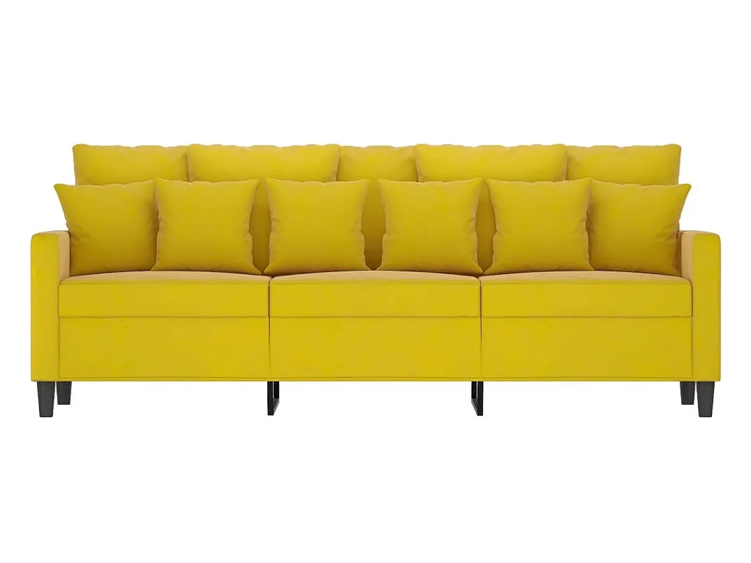 Sofá de 3 lugares 180 cm veludo amarelo PT893643
