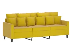 Sofá de 3 lugares 180 cm veludo amarelo PT893643