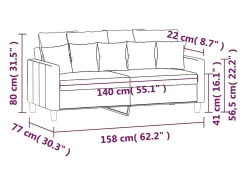 Sofá de 2 lugares 140 cm veludo verde-escuro
