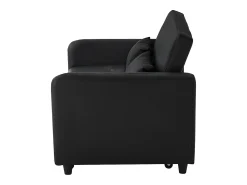 Sofá de 2 lugares - Sofá com encosto ajustável em três posições e função de cama - PU preto
