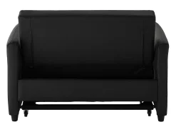 Sofá de 2 lugares - Sofá com encosto ajustável em três posições e função de cama - PU preto
