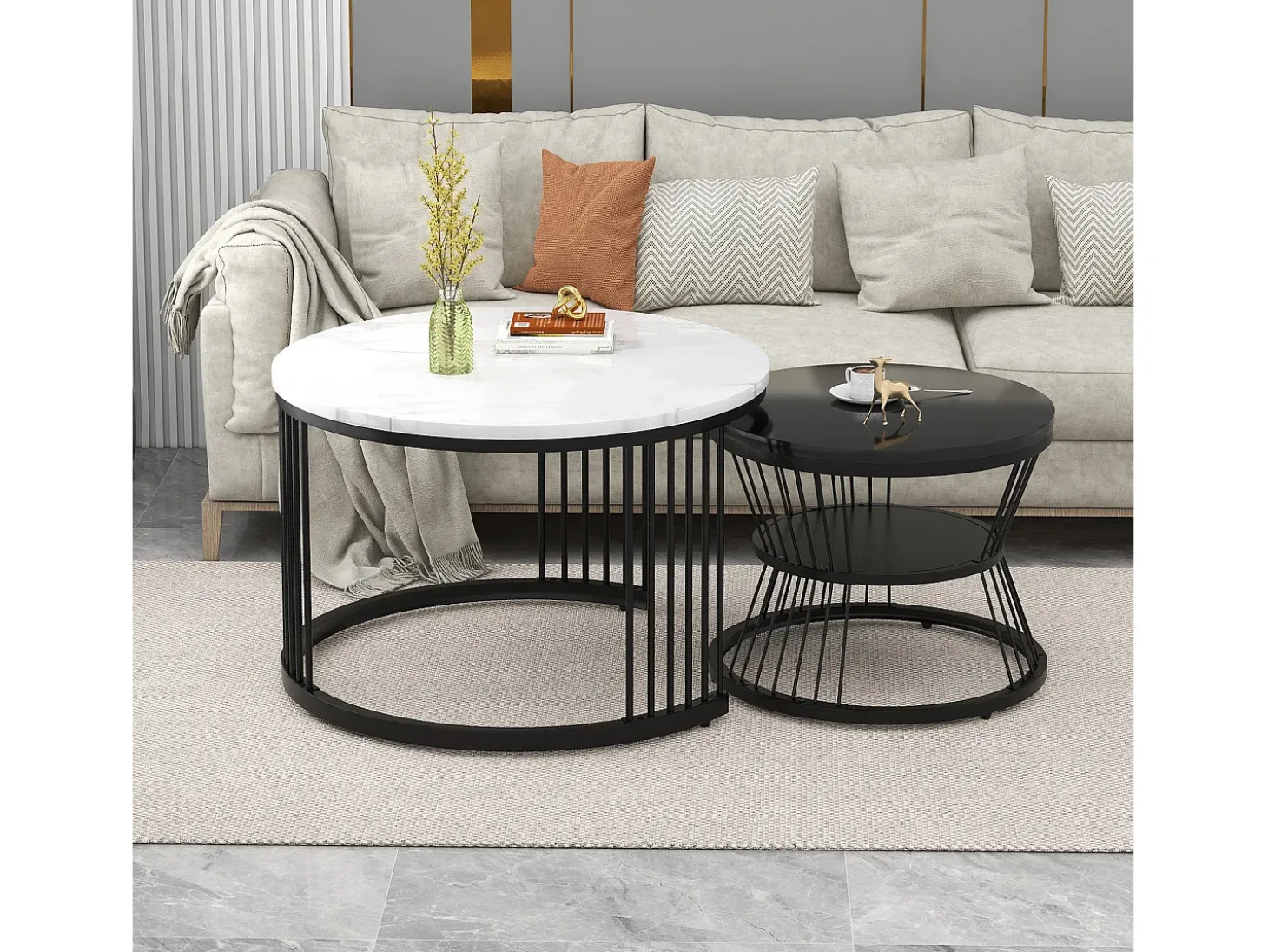 Sofá de 2 lugares - Sofá reto com encosto de 3 posições e braços de 6 posições - veludo amarelo - para sala de estar