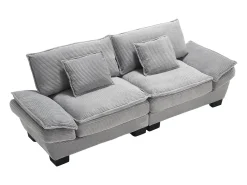Sofá de 2 lugares - Sofá reto com almofadas - cinza claro - para sala e quarto