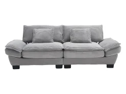 Sofá de 2 lugares - Sofá reto com almofadas - cinza claro - para sala e quarto