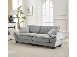 Sofá de 2 lugares - Sofá reto com almofadas - cinza claro - para sala e quarto