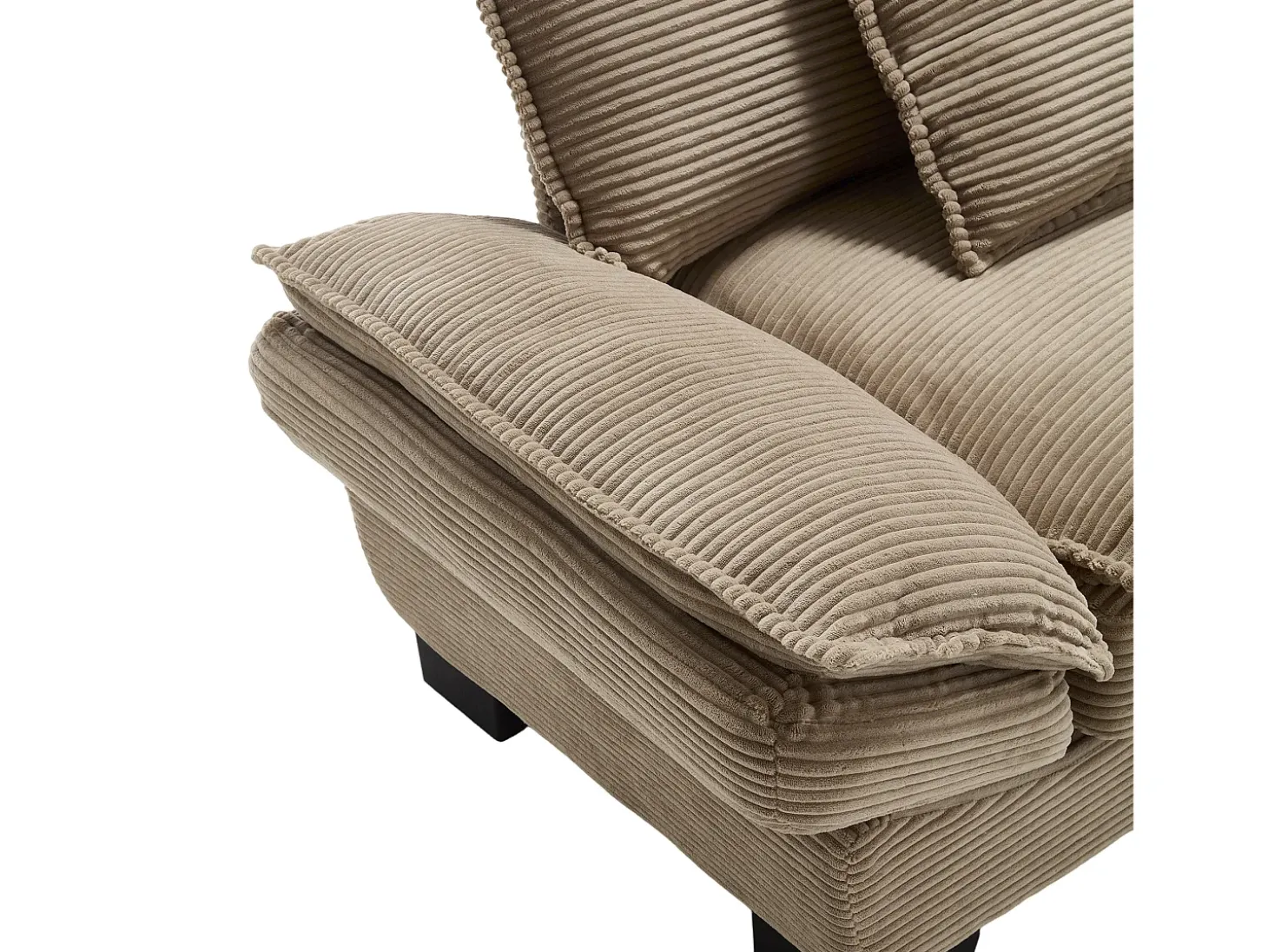 Sofá de 2 lugares - Sofá reto com almofadas - caqui - para sala e quarto