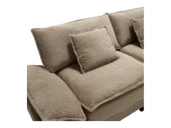 Sofá de 2 lugares - Sofá reto com almofadas - caqui - para sala e quarto