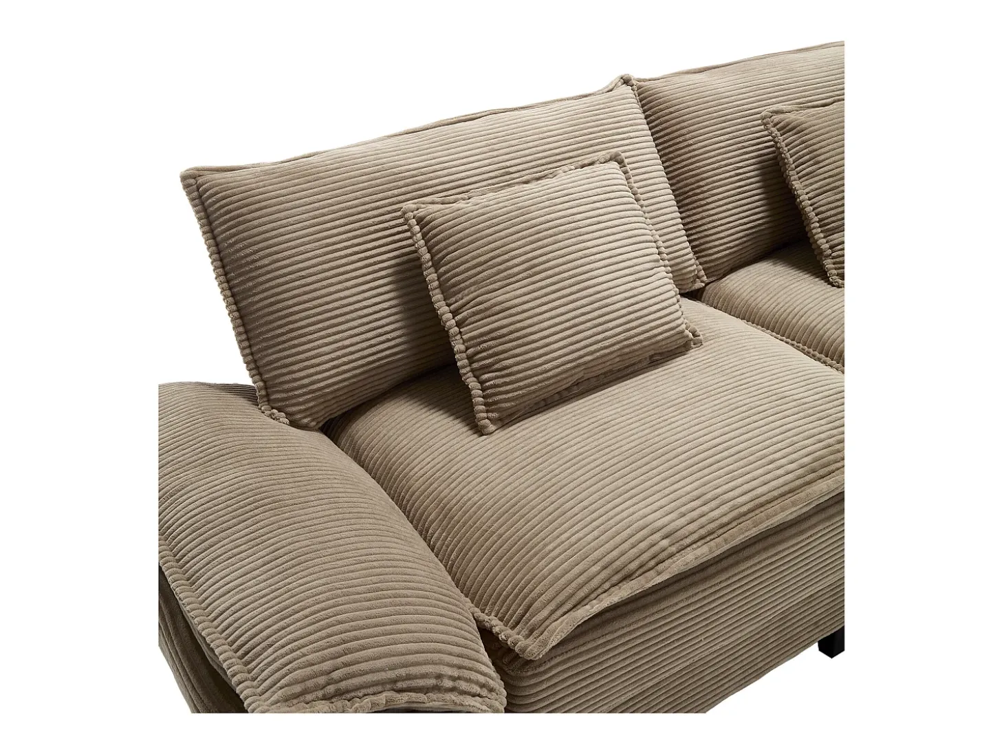 Sofá de 2 lugares - Sofá reto com almofadas - caqui - para sala e quarto