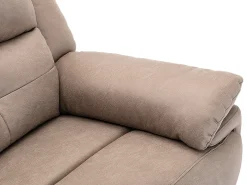 Sofá de 3 lugares articulado elétrico em tecido taupe com 1 porta USB DOLENE