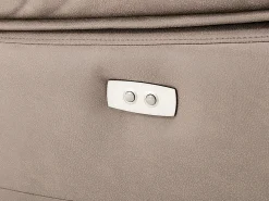 Sofá de 3 lugares articulado elétrico em tecido taupe com 1 porta USB DOLENE