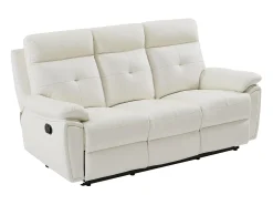 Sofá de 3 lugares articulado em pele branca estilo contemporâneo VINETA
