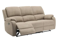 Sofá de 3 lugares articulado microfibra cor taupe BRODY