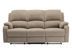 Sofá de 3 lugares articulado microfibra cor taupe BRODY