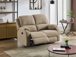 Sofá de 2 lugares articulado microfibra cor taupe BRODY