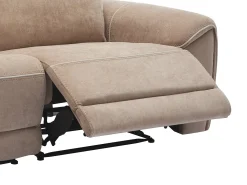 Sofá de 3 lugares articulado elétrico em tecido taupe DJARALO