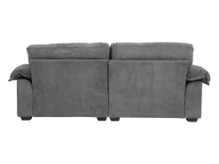 Sofá de 2 lugares com almofadas de camada dupla - Tecido chenille cinzento