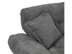 Sofá de 2 lugares com almofadas de camada dupla - Tecido chenille cinzento