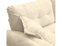 Sofá de 2 lugares com almofadas de camada dupla - Tecido chenille bege