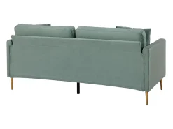 Sofá de 3 lugares com almofadas de veludo verde