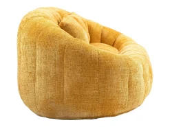 Sofá de 2 lugares com almofada - Sofá para adultos e crianças - Tecido de chenille amarelo