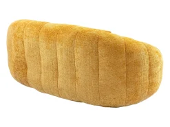 Sofá de 2 lugares com almofada - Sofá para adultos e crianças - Tecido de chenille amarelo
