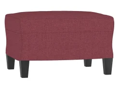Sofá de 3 lugares com apoio de pés 180 cm tecido vermelho tinto PT195507