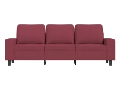 Sofá de 3 lugares com apoio de pés 180 cm tecido vermelho tinto PT612688