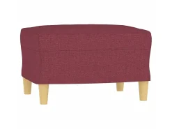 Sofá de 3 lugares com apoio de pés 180 cm tecido vermelho tinto PT543923