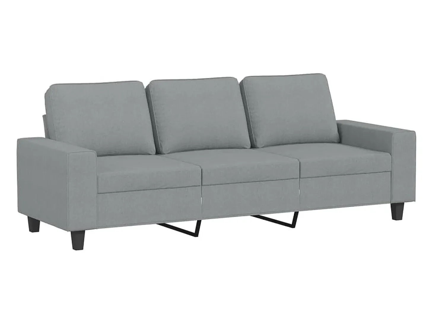 Sofá de 3 lugares com apoio de pés 180 cm tecido cinzento-claro PT314869