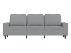 Sofá de 3 lugares com apoio de pés 180 cm tecido cinzento-claro PT314869